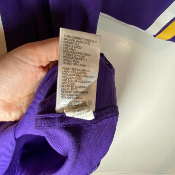 Nike NFL On Field Youth Large (14-16) Vikings Teddy Bridgewater Jersey #5 Purple - Picture 6 of 9